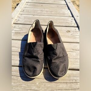 Toms Black Canvas Slip-Ons